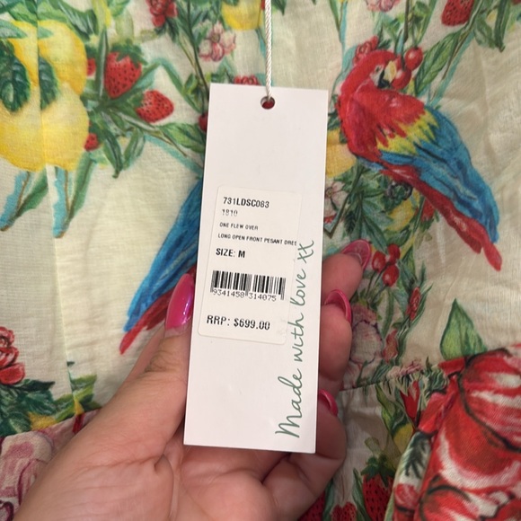 Camilla Green and White Asymmetrical High-Low Sundress - Picture 8 of 10